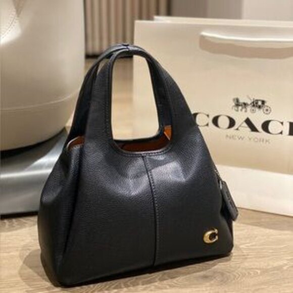 Coach Black Leather Mini Bag with Gold Accent - Picture 5 of 7